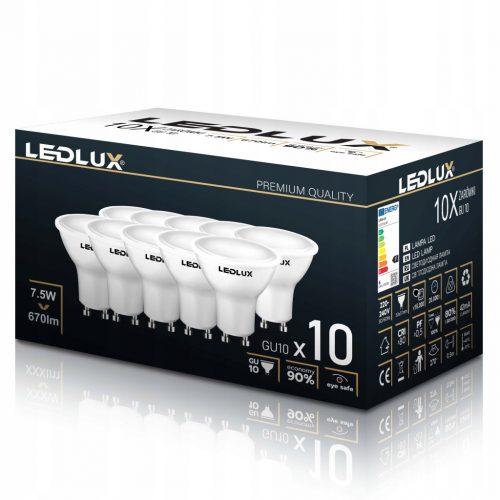  10x Lampadina LED GU10 7,5W = 70W NON LAMPEGGIANTE 4000K