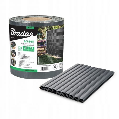  Nastro per recinzione Bradas 19 cm x 35 m grigio