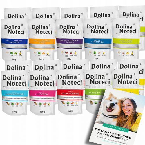  DOLINA NOTECI PREMIUM mora bustina alimentare MIX GUSTI 20x500g + EBOOK CANE