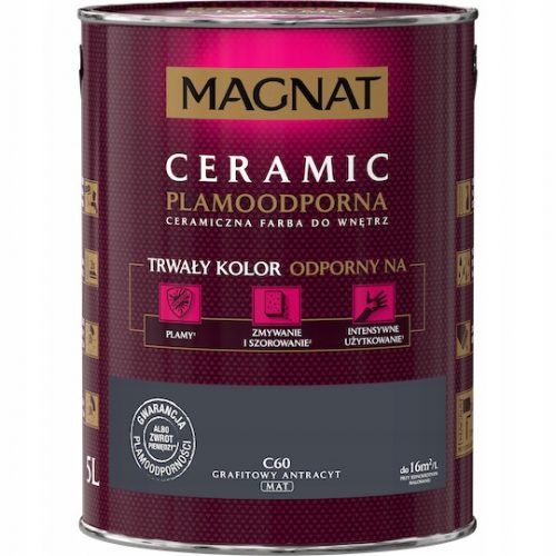 Pittura murale ceramica Magnat 5 l C60 Grafite Antracite opaca