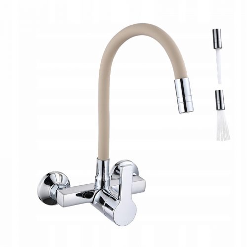 Luccio wonder rubinetto cucina a parete, beige, argento