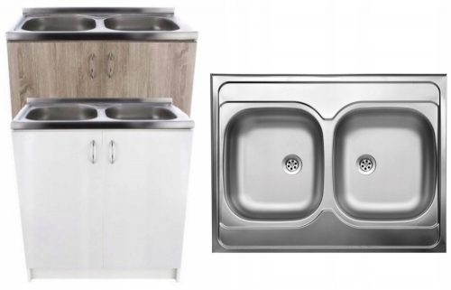 Lavello Kuchinox 60 a doppia vasca, acciaio inox