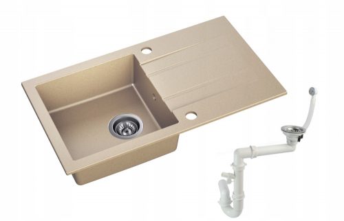 Lavabo in granito Moderno Acqua a una vasca, tonalità del beige