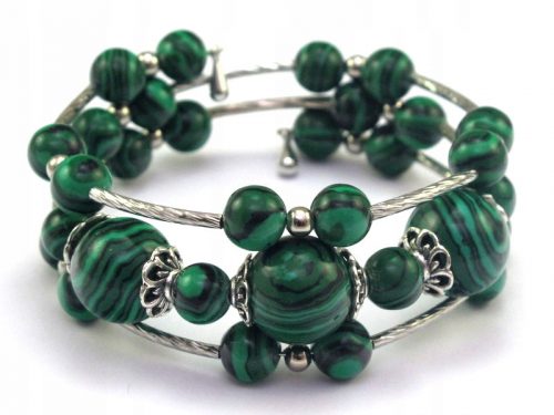  Bracciale con malachiti JeraNet, 16 cm, verde