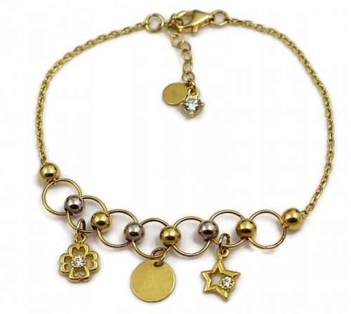  Bracciale in oro da donna con pendenti pr 585 Incisione gratuita