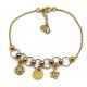  Bracciale in oro da donna con pendenti pr 585 Incisione gratuita