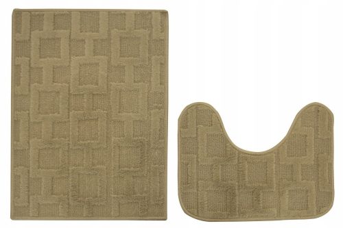 Set di 2 morbidi tappetini da bagno beige