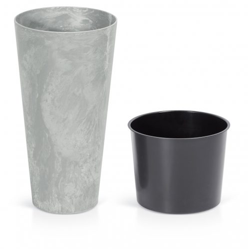  Vaso da fiori Prosperplast 30 cm x 30 x 57,2 cm diametro 30 cm plastica tonalità grigio e argento