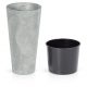  Vaso da fiori Prosperplast 30 cm x 30 x 57,2 cm diametro 30 cm plastica tonalità grigio e argento